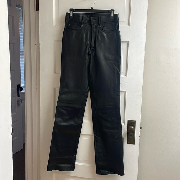 Vintage Pants Vintage Raw Hem Leather Pants Poshmark